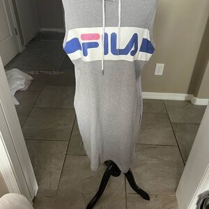 FILA Gray Sleeveless Hoodie Dress
